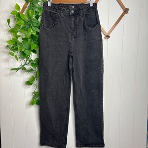 SHEIN Wide Leg High Rise Black Faded Jeans size 28